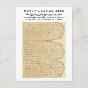 Marbury mot Madison, 5 U.S. 137 (1803) Vykort