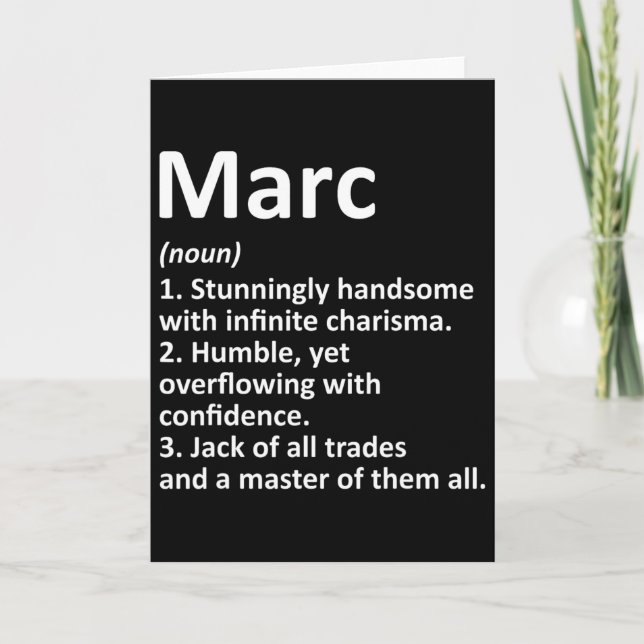 Marc Definition Personalized Name Funny Birthday G Kort (Framsida)