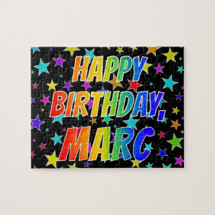 "MARC" Förnamn, Kul "GRATTIS PÅ FÖDELSEDAGEN" Pussel