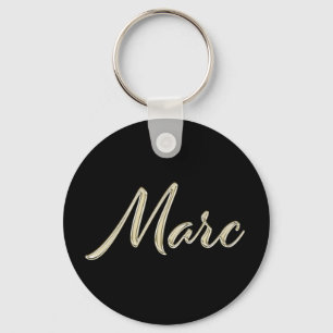 Marc Namn whitegold Button Schlüsselanhänger Nyckelring