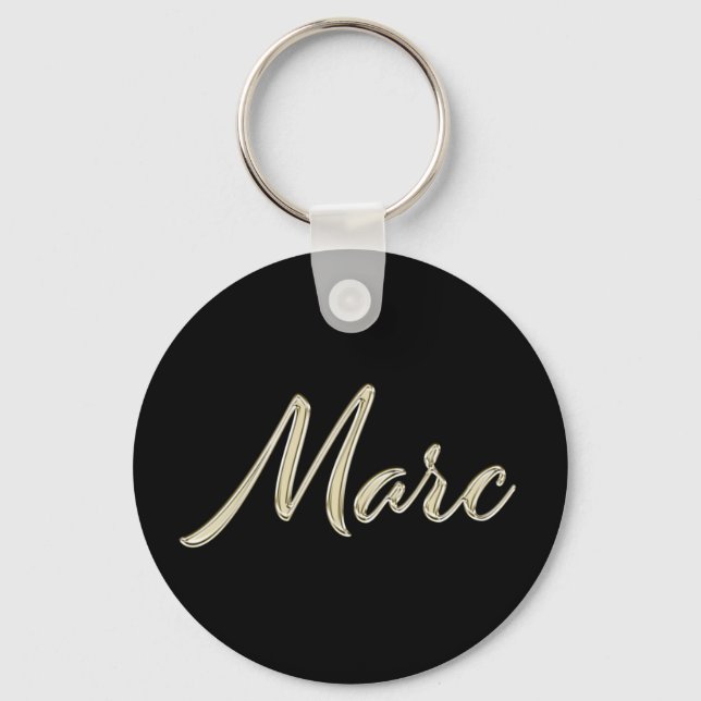 Marc Namn whitegold Button Schlüsselanhänger Nyckelring (Framsida)