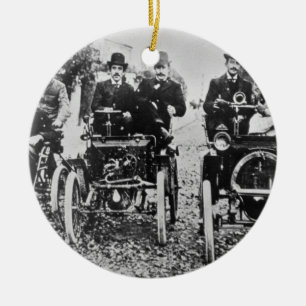 Marcel (d.1903) och Louis (1877-1944) Renault driv Julgransprydnad Keramik