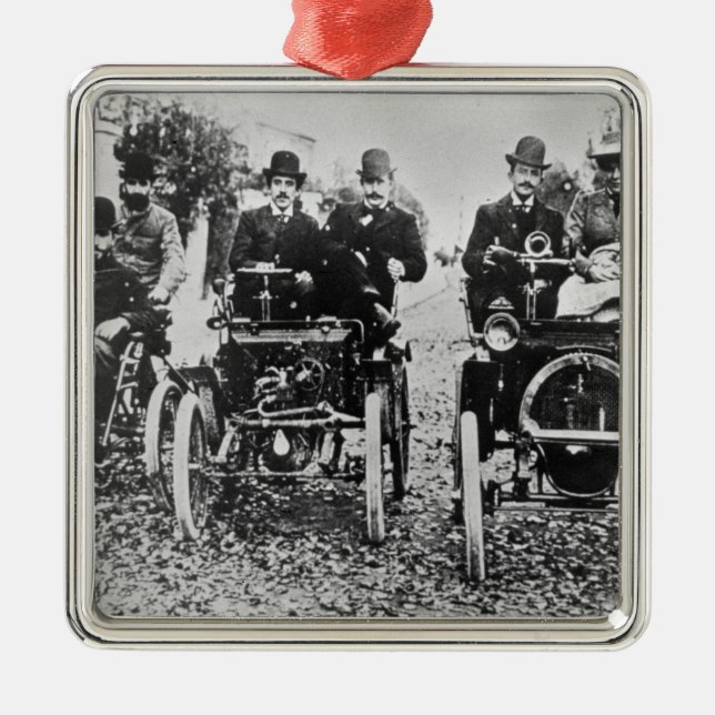 Marcel (d.1903) och Louis (1877-1944) Renault driv Julgransprydnad Metall (Framsidan)