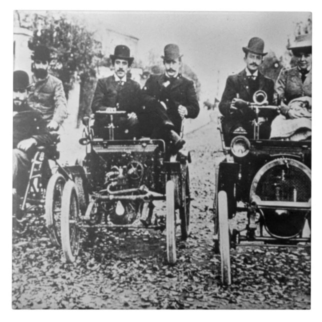 Marcel (d.1903) och Louis (1877-1944) Renault driv Kakelplatta (Framsidan)