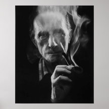 Marcel Duchamp (med pipa) Fine Art Print