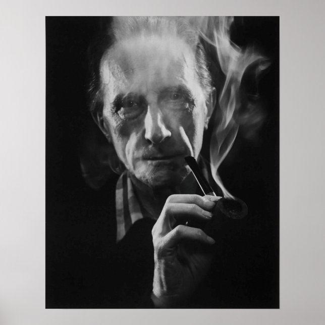 Marcel Duchamp (med pipa) Fine Art Print Poster (Framsidan)