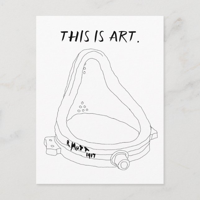 Marcel Duchamp's Fontän R.Mutt 1917 Inbjudan Vykort (Framsida)