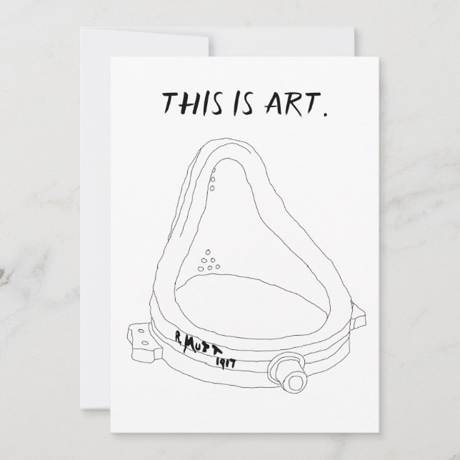 Marcel Duchamp's Fontän R.Mutt 1917 Inbjudningar (Framsida)