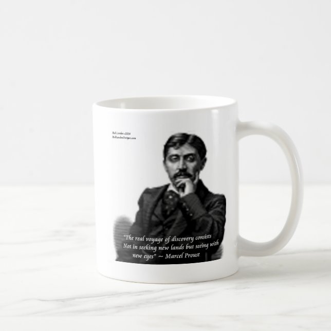 Marcel Proust & Berömd Citat Kaffemugg (Höger)