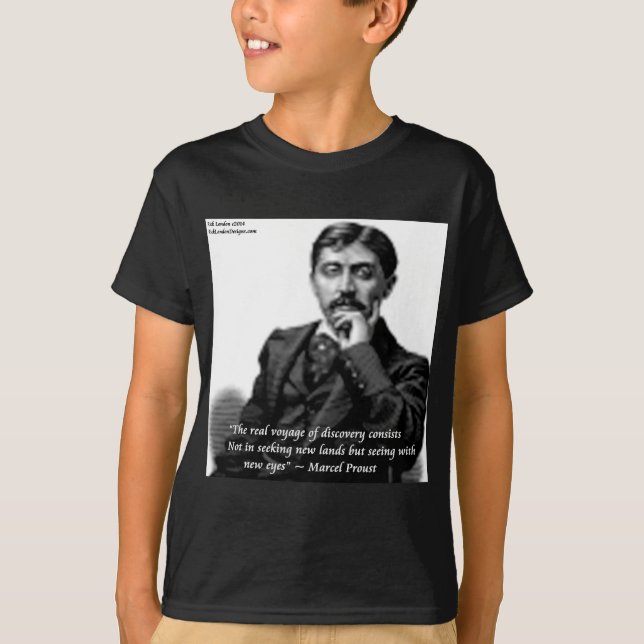 Marcel Proust & Berömd Citat T-shirt (Framsida)