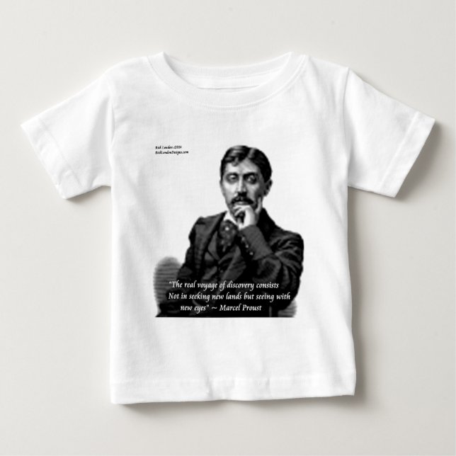 Marcel Proust & Berömd Citat T-shirt (Framsida)