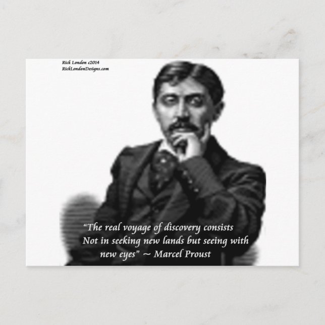 Marcel Proust & Berömd Citat Vykort (Framsida)