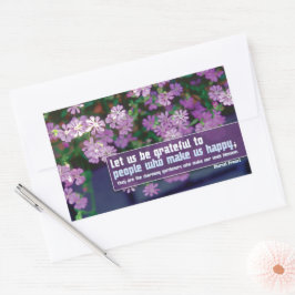 Marcel Proust-inspirationsofferten "tacksam" Rektangulärt Klistermärke