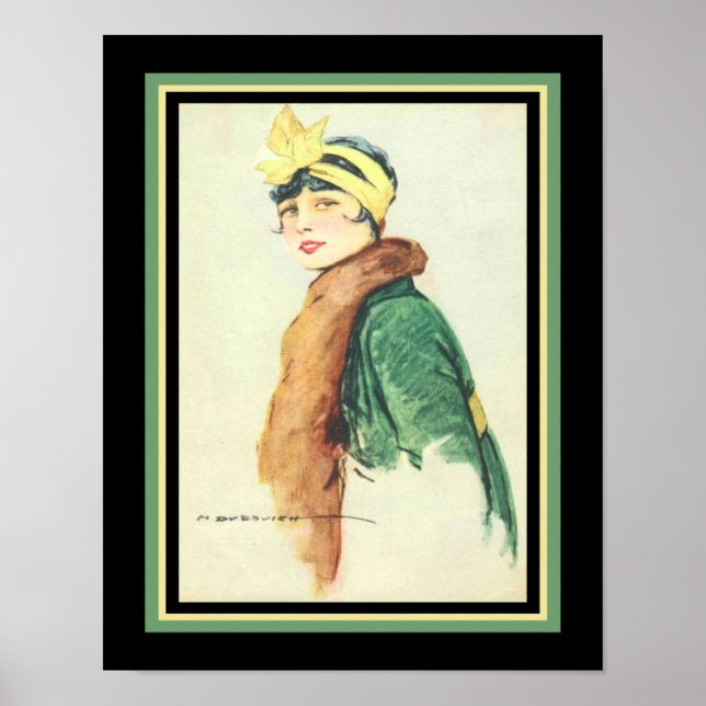 Marcello Dudovich 1920s Art Deco Flapper Print Poster (Framsidan)