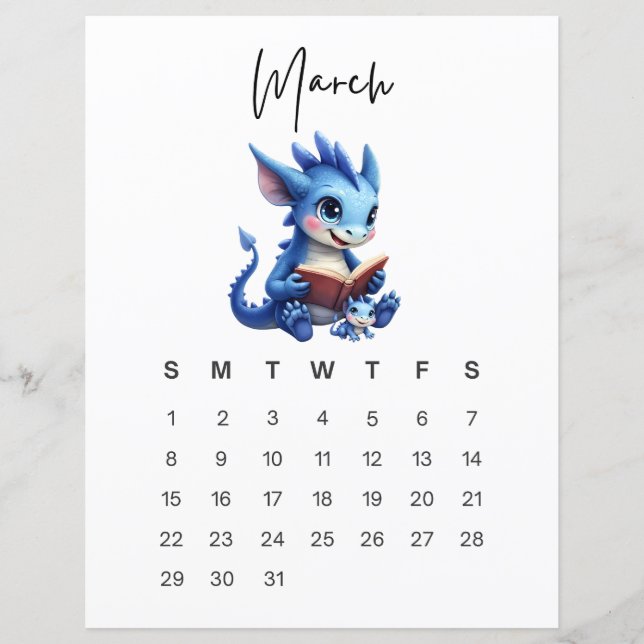 March Baby Dragon Art Print Storybook Dragon (Framsida)
