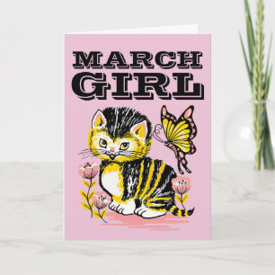 MARCH BIRTHDAY GIRL GREETING CARDS KORT