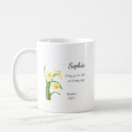 March Daffodil Personalized Birthday Kaffemugg