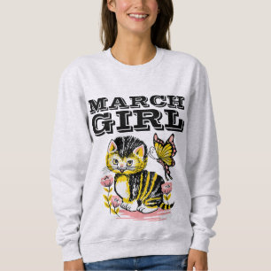 MARCH GIRL BIRTHDAY KITTEN CAT T-SHIRTS