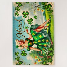 "March Retro Pin-Up Girl St. Patrick's Day"