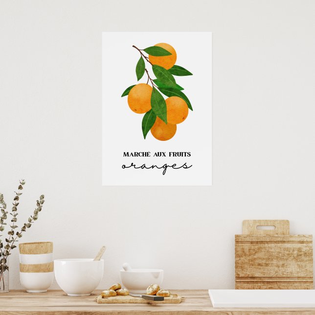 Marche aux fruits oranges poster (Kök)