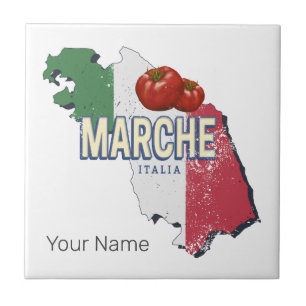Marche Italien Retro Regionen Karta Vintage Souven Kakelplatta