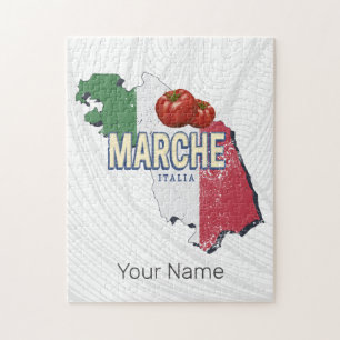 Marche Italien Retro Regionen Karta Vintage Souven Pussel
