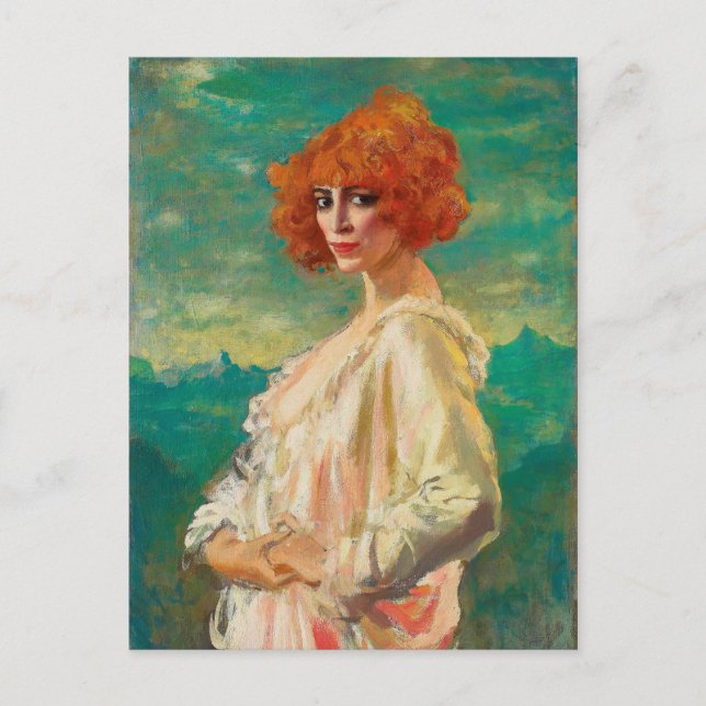 Marchesa Casati av Augustus Edwin John (1919) Vykort (Framsida)