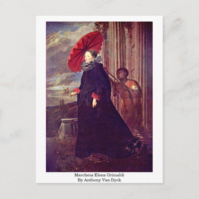 Marchesa Elena Grimaldi by Anthony Van Dyck Vykort (Framsida)