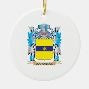 Marchese vapensköld - familjvapensköld julgransprydnad keramik