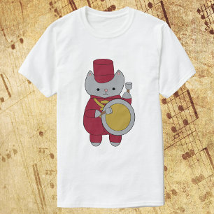 Marching Band Bass Drum Cat Maroon och Guld T Shirt