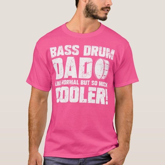 Marching Band Bass Drum Funny Pappa T Shirt (Framsida)