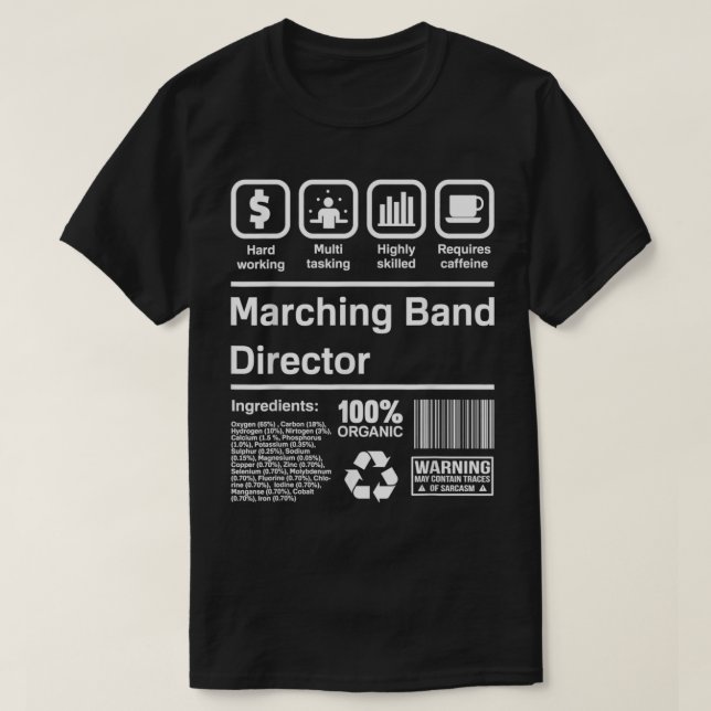 Marching Band Director Gifts Funny T Shirt (Design framsida)