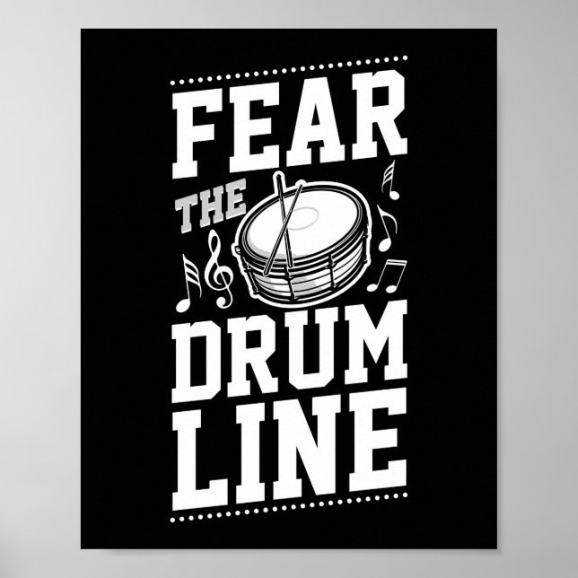Marching Band Drum Corps fruktar Drumline Poster (Framsidan)