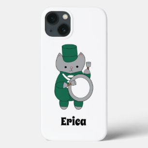 Marching Band Drummer Cat Grönt White Personalize