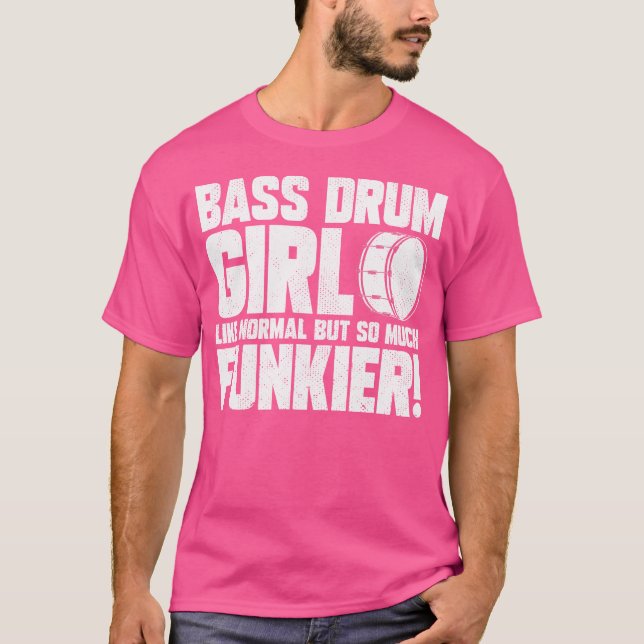 Marching Band Drummer Funny Bass Drum Girl T Shirt (Framsida)
