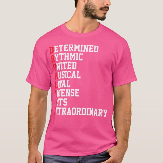 Marching Band Drums Drumline T Shirt (Framsida)