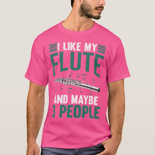 Marching Band Flutist Funny Flute Player Musician T Shirt (Framsida)