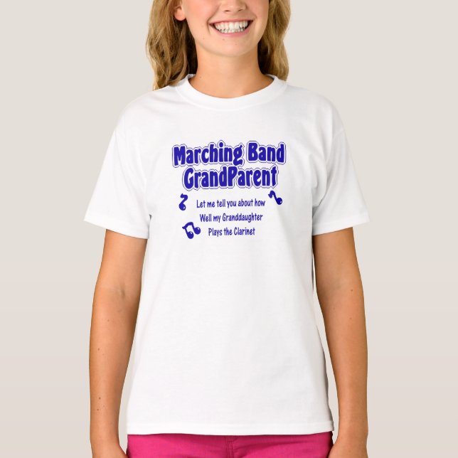 Marching Band Grandparent/ Clarinet Tee Shirt (Framsida)