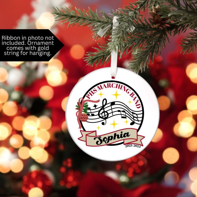 Marching Band jul Ornament (Christmas ornament for Marching band member that is customizable with name, school and year)