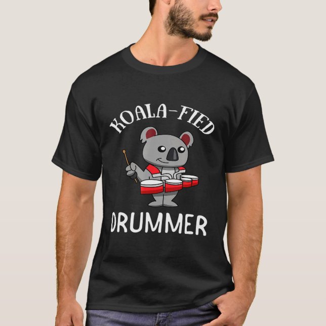 Marching Band Koala Tenor Drum Quintet Drumm T Shirt (Framsida)
