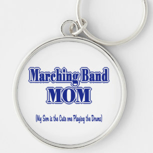 Marching Band Mamma/ Drums Rund Silverfärgad Nyckelring