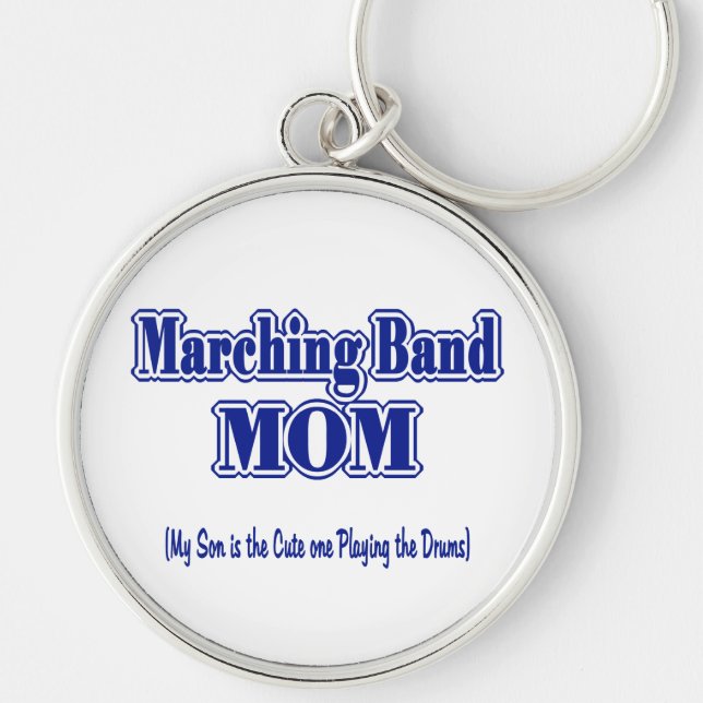 Marching Band Mamma/ Drums Rund Silverfärgad Nyckelring (Framsidan)