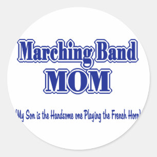 Marching Band Mamma/ Fransk Horn Runt Klistermärke
