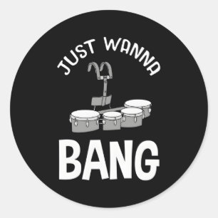 Marching Band med fyrkantig trumma för rummare Runt Klistermärke