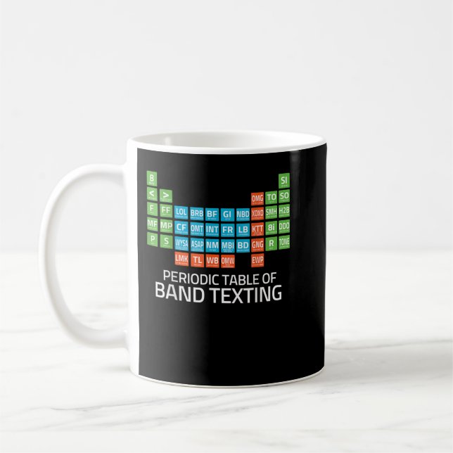 Marching Band Periodic Table of Band Texting Eleme Kaffemugg (Vänster)