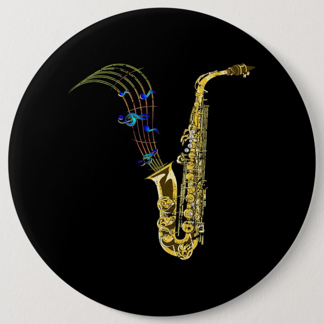 Marching Band Saxophonist Gift Jazz Music Saxophon Knapp (Framsida)