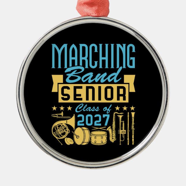 Marching Band Senior 2027 Julgransprydnad Metall (Framsidan)