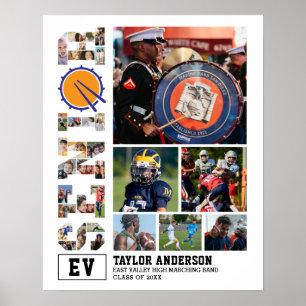 Marching Band Senior Studenten Photo Collage Poster