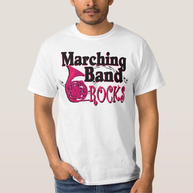 Marching Band Sten/ fransk horn T-shirt (Framsida)