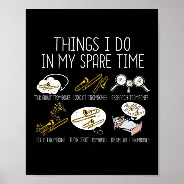 Marching Band Trombone Gift Manar Jazz Music Poster (Framsidan)